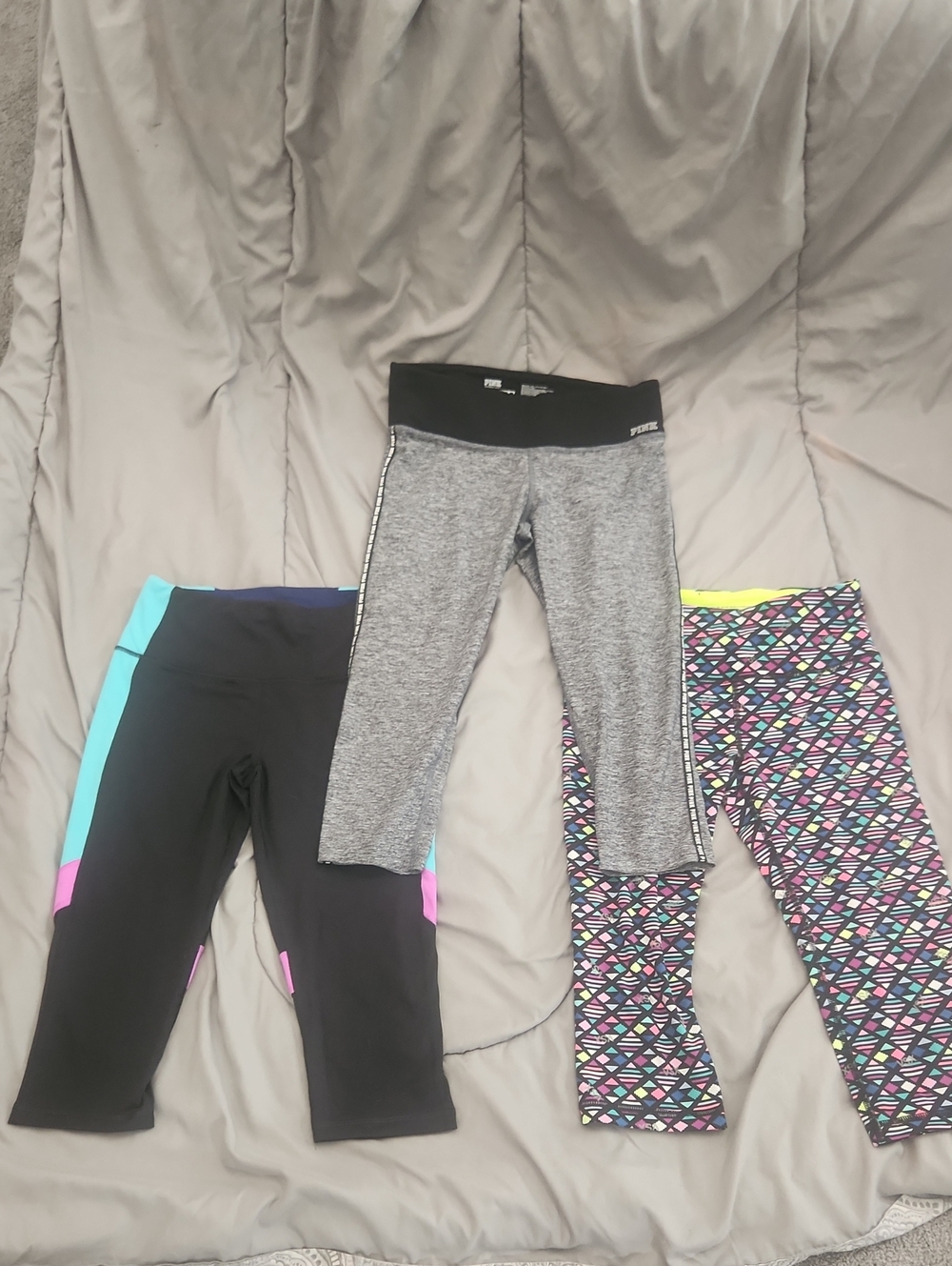 3 Pairs Victoria's Secret And PINK Capri Leggings